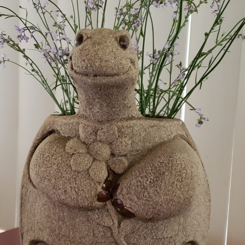 Whimsical turtle vase